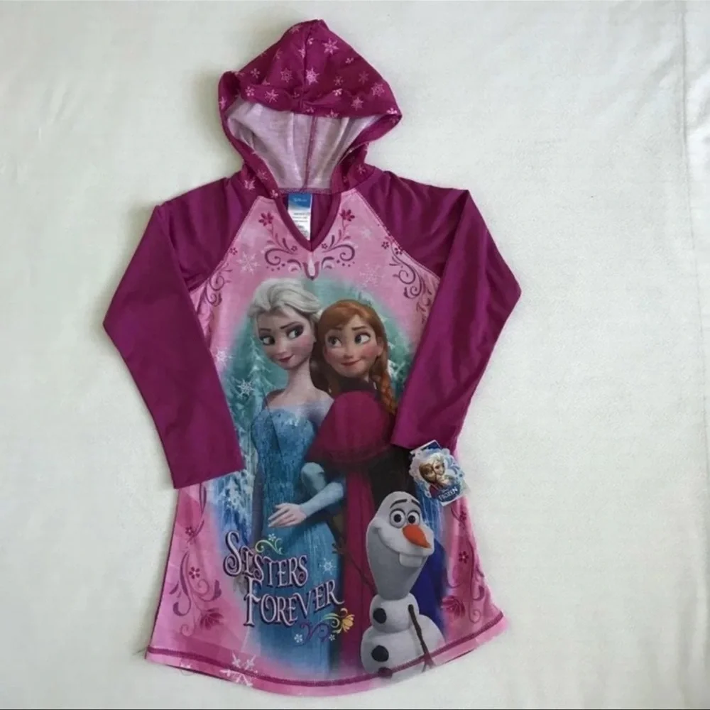(NWT) Disney Frozen Hooded Nightgown, XS (4/5) - Picture 2 of 6